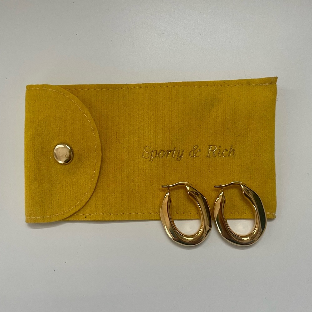 Sporty & Rich Gold Hoop Earrings